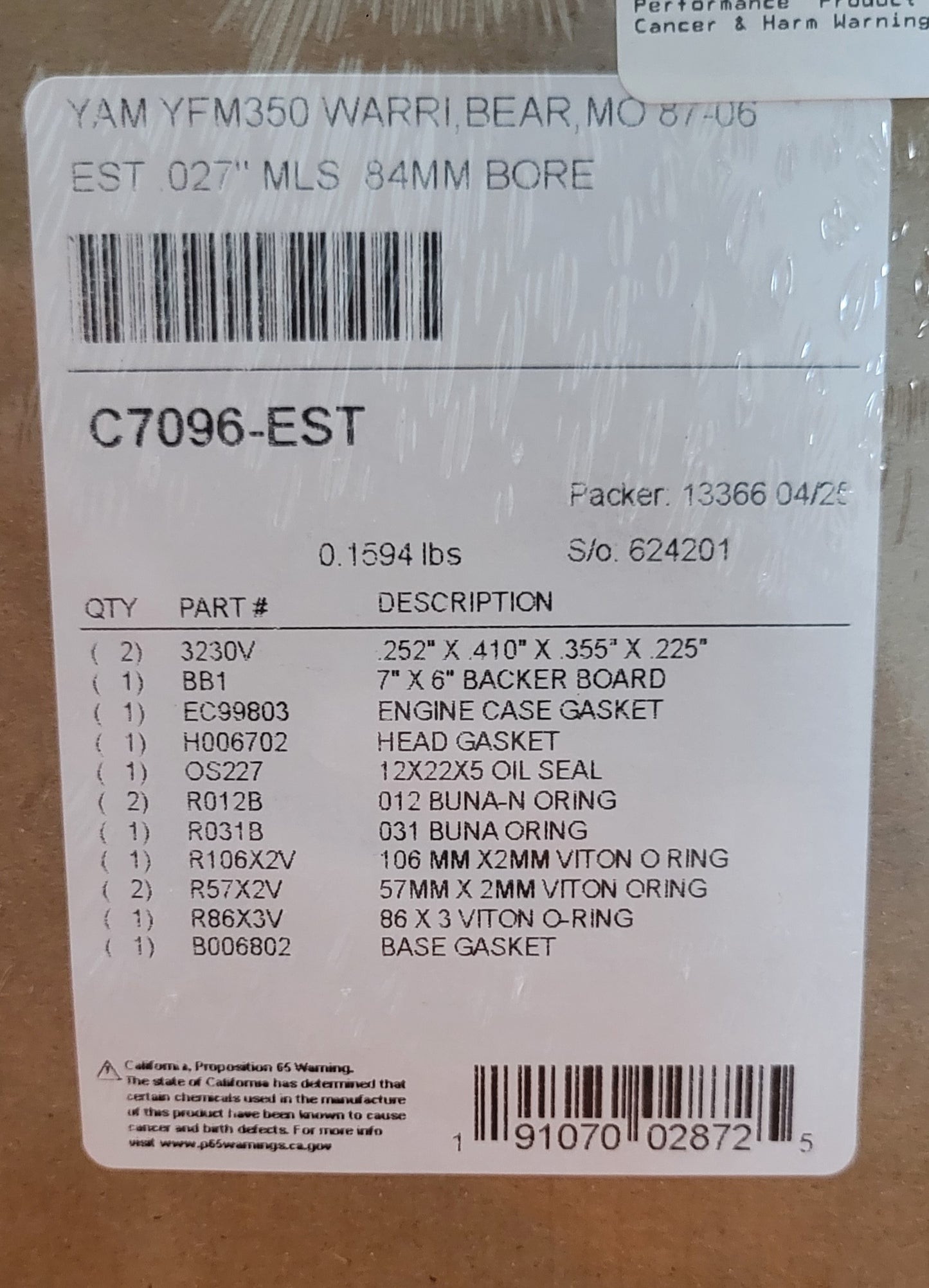 1987 - 2004 Yamaha Warrior 350 yfm Port & Polished Bare Cylinder Head Cam Chain Valves Springs Gasket Kit