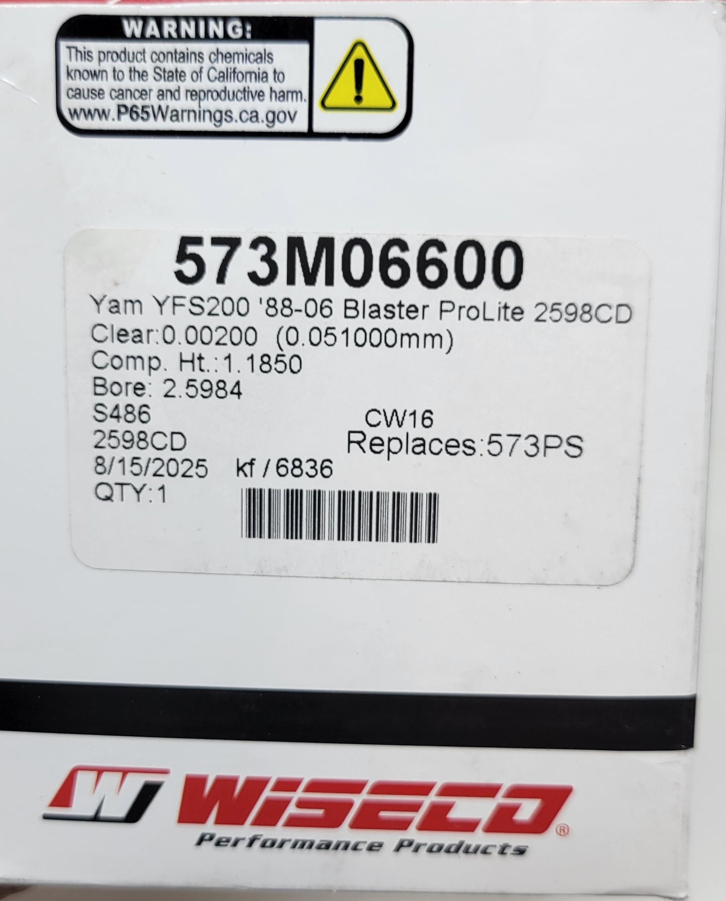 66mm Stock Cylinder Wiseco Piston Cometic Gasket Set For 1988-2006 Yamaha Blaster 200 yfs200
