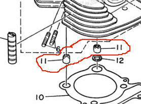 OEM YAMAHA CYLINDER DOWEL 3 PACK FOR 1987-2004 YAMAHA WARRIOR 350 / 2004-2013 RAPTOR 350 P/N 99530-14016-00