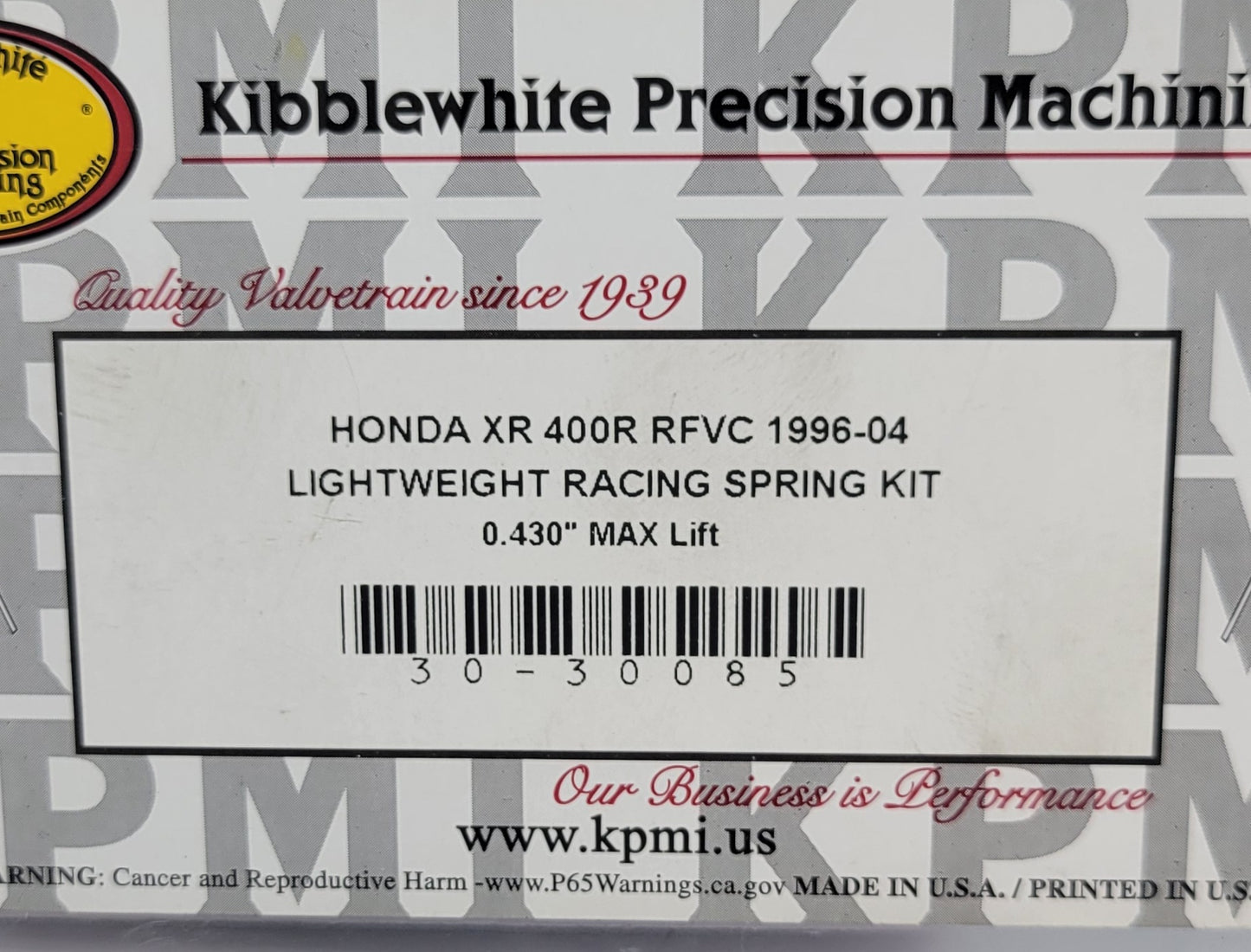 Kibblewhite Lightweight Racing Valve Spring Kit 30-30085 for 1999-2004 Honda trx400ex / 1996-2004 XR400R