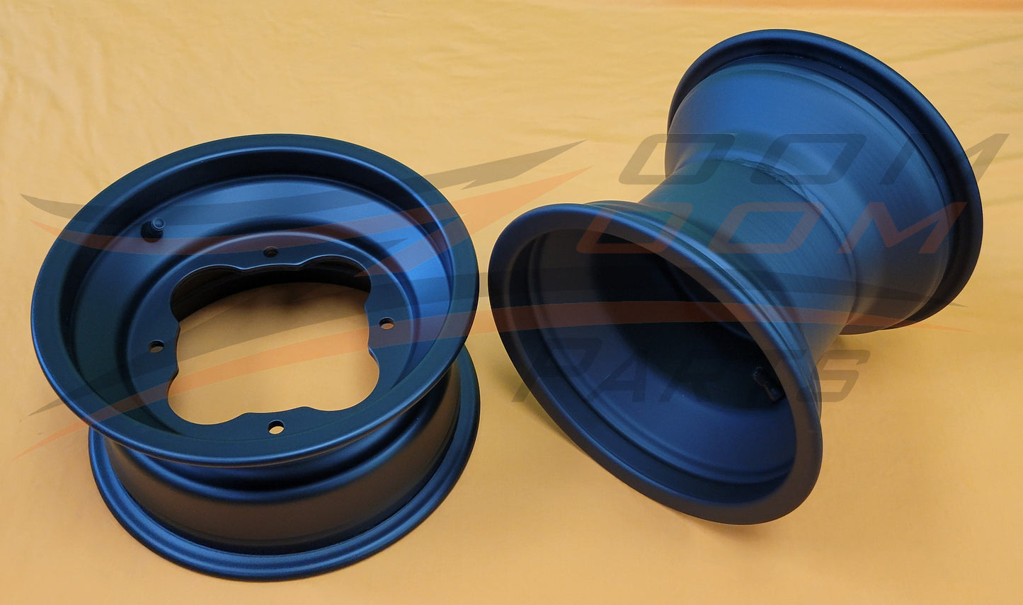 MATTE BLACK ALUMINUM FRONT & REAR WHEELS FOR YAMAHA MODELS 10X5 / 9X8