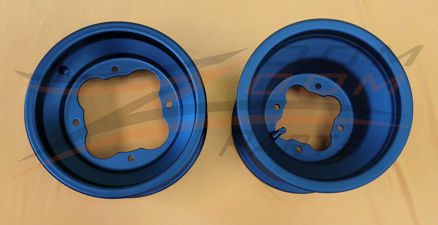 MATTE BLACK ALUMINUM FRONT & REAR WHEELS FOR YAMAHA MODELS 10X5 / 9X8
