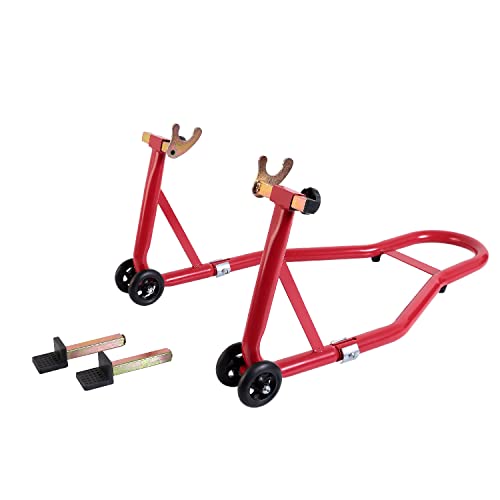Jack Boss Motorcycle Stand Front and Rear Combo Wheel Lift Stands,500Lbs Capacity,Swingarm Spool Paddock Stands for Sport Bike,Fit for Yamaha Honda Kawasaki