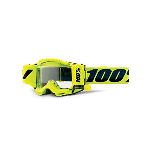 100% Accuri 2 Forecast Motocross & Mountain Biking Goggles (Fluo/Yellow - Clear Lens)