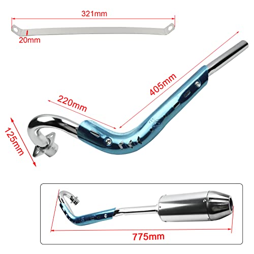 FLYPIG High Performance Muffler Exhaust Pipe kit Assembly fit Honda XR50 XR 50 XR50R CRF50F CRF50 Chinese 50CC 70CC 90CC 110CC 125cc Dirt Pit Bike SDG SSR