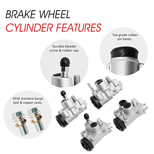 Front Brake Wheel Cylinders for Honda Rancher 350 400 TRX350 TRX400 2004-2007 (Left&Right All 4 Kit),OEM# 45310-HN2-006 45330-HN2-006 45350-HN5-N01 45370-HN5-N01
