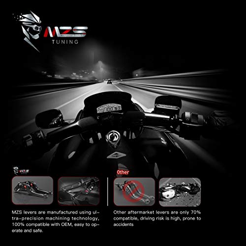MZS Gold Motorcycle Brake Clutch Levers Wheel Roller Adjustable Short CNC Compatible with CMX 300 500 Rebel Fury VTX1300CX VT750 Phantom Shadow NC750S NC750X Black Spirit