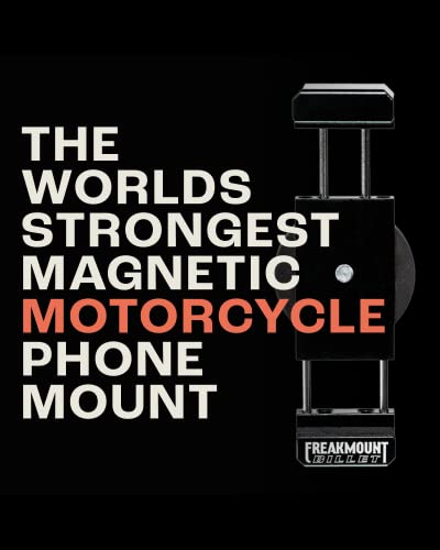 FREAKMOUNT Billet Magnetic Motorcycle Phone Mount | Billet Solid Aluminum Freaky Strong Magnetic Motorcycle Phone Holder - Non Slip & Anti-Scratch, Holds at high Wind speeds - Fits Nearly All Phones