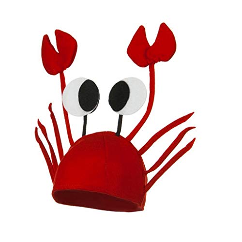 Men's Women's Novelty Hat 3D Lobster Crawfish Crab Seafood Hat with Claws (Crab)