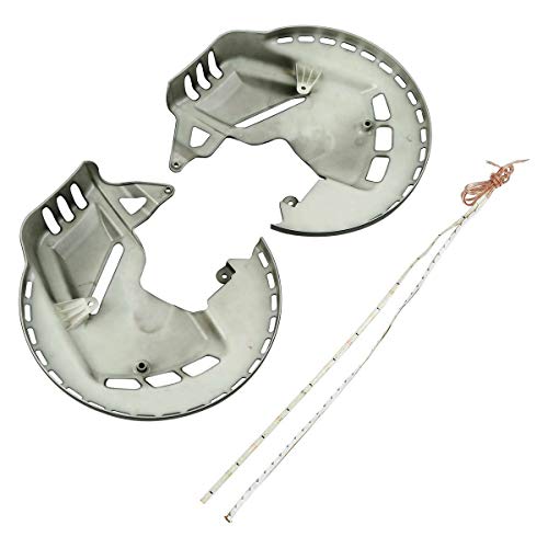 WOWTK Front End Rotor Covers with LED Ring of Fire fits for Honda Gold Wing 2001-2017 GL1800 and 2013-2016 F6B,Chrome