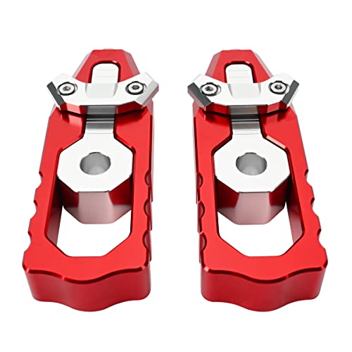 Canitu Chain Axle Adjuster Kit for Honda Grom's 2014-2021, CNC Billet Aluminum Motorcycle Chain Adjusting Tool Rear Axle Swingarm Spool Chain Adjuster Tensioner Mods (Red)