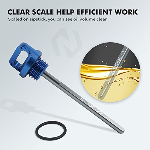 NICECNC T6 Aluminum Engine Oil Dipstick with O-Ring Compatible with Yamaha Raptor 700 YFM700 YFZ 450 2004-2009,2012-2013 Replacement for 5LP-21761-00-00 5LP-21761-00-00 See Fitment