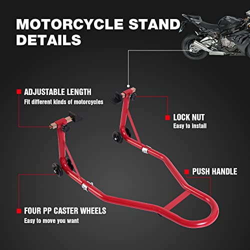 Jack Boss Motorcycle Stand Front and Rear Combo Wheel Lift Stands,500Lbs Capacity,Swingarm Spool Paddock Stands for Sport Bike,Fit for Yamaha Honda Kawasaki