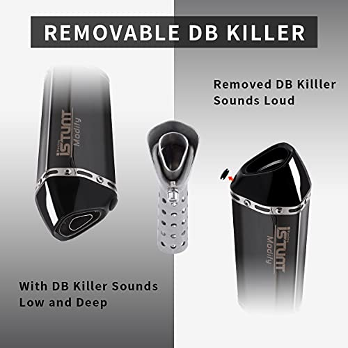KAJIMOTOR Slip on Exhaust Motorcycle Muffler Silencer Tail Link Exhaust Midpipe System with Removable DB Killer for Honda CBR300R CB300F CBR300 CB300R CBR 300 2008-2018