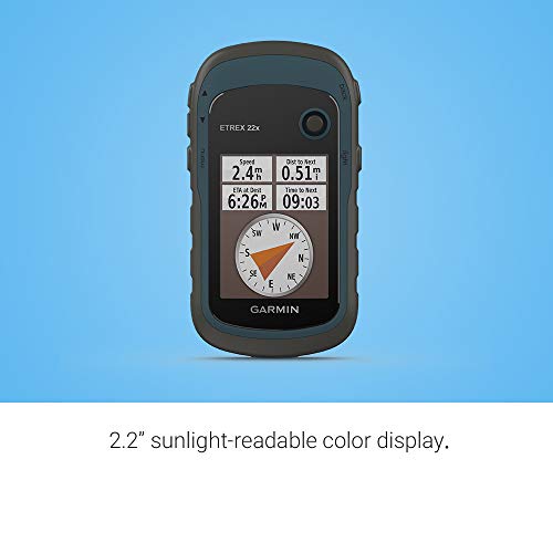 Garmin eTrex 22x, Rugged Handheld GPS Navigator, Black/Navy