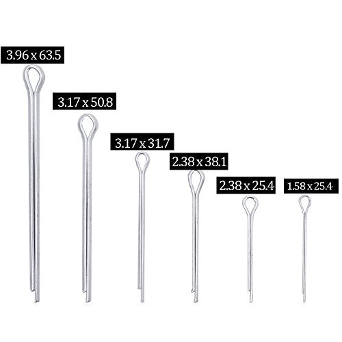 Glarks 555Pcs Heavy Duty Zinc Plated Cotter Pin Assortment Kit