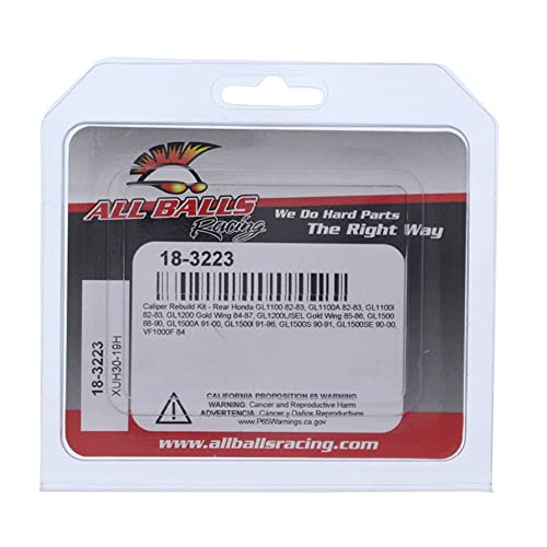 All Balls Racing Caliper Rebuild Kit Rear 18-3223 Compatible With/Replacement For Honda GL 1100 A Gold Wing Aspencade 1982-1983, GL 1200 L Gold Wing Limited EFI 1985, GL 1200 SE-I Gold Wing EFI 1986