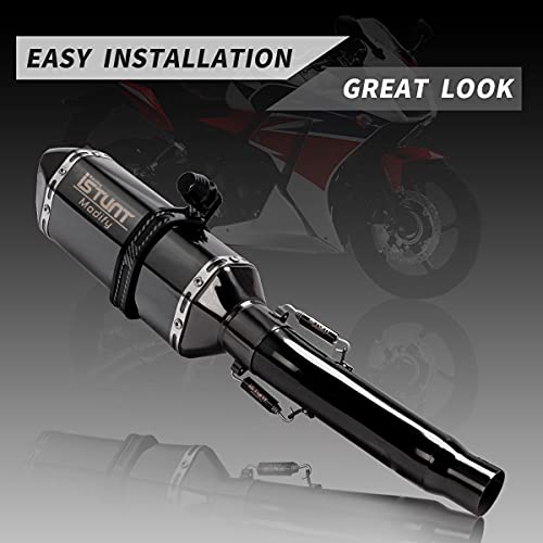 KAJIMOTOR Slip on Exhaust Motorcycle Muffler Silencer Tail Link Exhaust Midpipe System with Removable DB Killer for Honda CBR300R CB300F CBR300 CB300R CBR 300 2008-2018