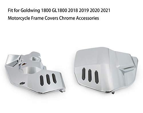 Worldmotop for Gl1800 Chrome Engine Lower Side Frame Covers compatible with Honda Goldwing 1800 GL1800 2018 2019 2020 2021 (A)