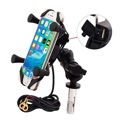 Motorcycles Phone Mount with Charger Grip Mobile Phone Holder GPS Navigation Bracket for BMW S1000RR Suzuki GSX 1300R Hayabusa GSX-R 600 750 1000 Yamaha YZF Kawasaki Ninja Honda CBR New