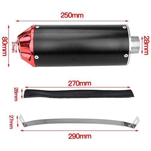 Aluminum Red 28mm Motorcycle Exhaust Muffler For CRF50 XR50 KLX SSR Thumpstar Lifan 50cc 70cc 90cc 110cc 125cc Chinese Pit Trail Dirt Bike