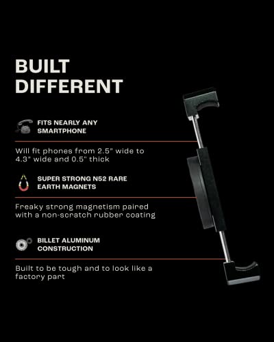 FREAKMOUNT Billet Magnetic Motorcycle Phone Mount | Billet Solid Aluminum Freaky Strong Magnetic Motorcycle Phone Holder - Non Slip & Anti-Scratch, Holds at high Wind speeds - Fits Nearly All Phones