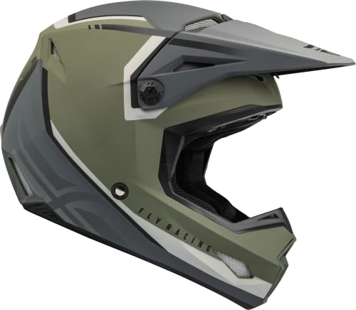 Fly Racing 2023 Adult Kinetic Vision Helmet (Matte Olive Green/Grey, Medium)
