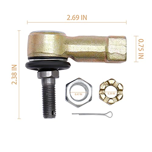 2 Tie Rods and 4 Tie Rod Ends Kit Compatible With 1999-2008 Honda Sportrax 400 | 2009 2012-2014 Honda Trx400X Tie Rod Ball Joint