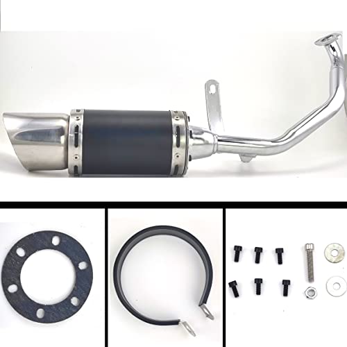 Exhaust System Scooter Carbon Fiber Design Short Performanc for GY6 125cc 150cc 152QMI 157QMJ 4 Stroke Chinese Scooter Moped Go Kart ATV