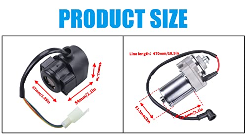 JINGKE 12 Teeth Starter Motor Starter Relay Solenoid for Tao Tao 125cc 110cc-50cc ATV Coolster Motor Four 4 Wheeler Chinese Pit Dirt Bike 4 Wheelers Go Karts Dune Buggy Sandrail Quad SSR Roketa