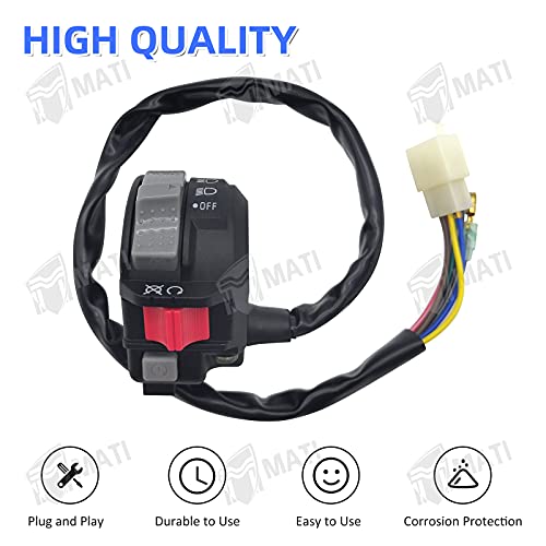 Left Handlebar Control Engine Start Run Off Headlight Switch for Yamaha Wolverine 350 YFM350F Big Bear 350 YFM350F/U Kodiak 400 4WD YFM400F Warrior 350 YFM350X Grizzly 600 YFM600F Moto-4 YFM350E