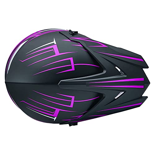 Motocross Helmet Fashion Youth Dirt Bike Helmet Unisex-Adult ATV Off-Road Mountain Bike Motorcycle Red Helmet DOT Approved (Purple-S)