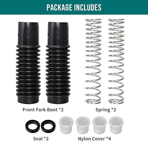 Motoparty Front Fork Rebuild Kit for Honda CT70 Trail70 1972-1979 CL70 SS50 All Model Great Replacement for Fork Boot and Spring Seal Nylon Cover Rebuild Kit