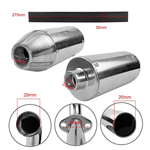 FLYPIG High Performance Muffler Exhaust Pipe kit Assembly fit Honda XR50 XR 50 XR50R CRF50F CRF50 Chinese 50CC 70CC 90CC 110CC 125cc Dirt Pit Bike SDG SSR