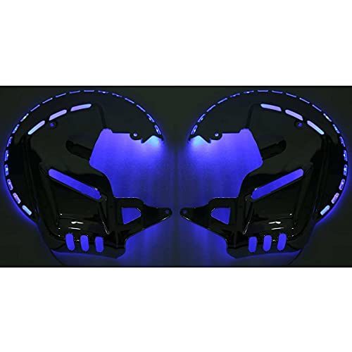 WOWTK Front End Rotor Covers with LED Ring of Fire fits for Honda Gold Wing 2001-2017 GL1800 and 2013-2016 F6B,Chrome