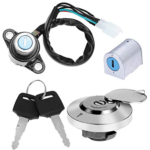 Fuel Gas Tank Cap Ignition Switch Steering Lock Set Kit Replacement for Honda Rebel CMX 250