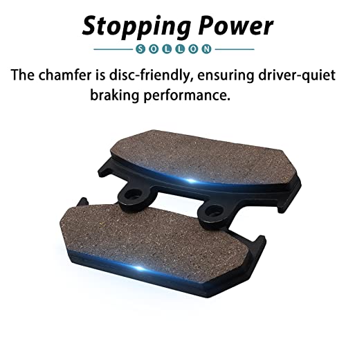 SOLLON Front and Rear Brake Pads for Honda GL 1500 Goldwing 1500 SE L GL1500 GL1500SE L GL1500A Aspencade GL1500I Interstate 1988-2000