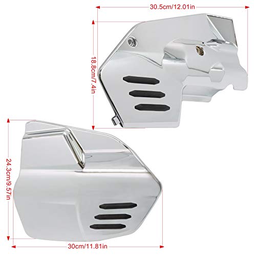Worldmotop for Gl1800 Chrome Engine Lower Side Frame Covers compatible with Honda Goldwing 1800 GL1800 2018 2019 2020 2021 (A)