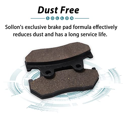 SOLLON Front and Rear Brake Pads for Honda GL 1500 Goldwing 1500 SE L GL1500 GL1500SE L GL1500A Aspencade GL1500I Interstate 1988-2000