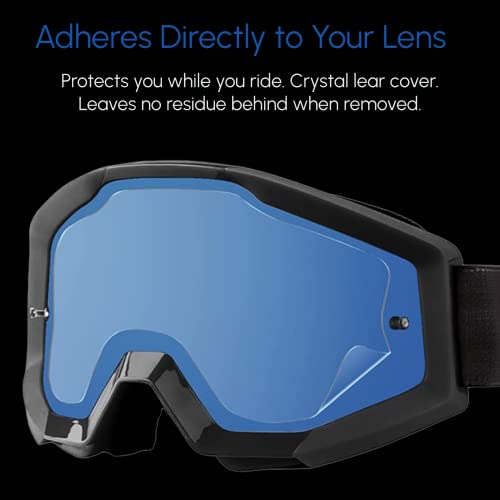 Ripclear Fly Racing Focus Lens Protector Tear off Alternative (Fits all Fly Goggles) Reduce Waste Military Grade Dirt Bike/ATV/Moto Goggle Lens Protectors Crystal Clear 2-Pack