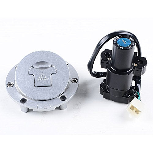 AMOPA Compatible with Honda '04-'07 CBR 1000RR '03-'06 600RR Full Set Ignition Switch Seat Fuel Gas Tank Cap with Lock Key