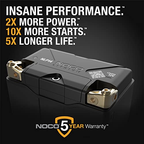 NOCO Lithium NLP14, Group 14, 500A Lithium Powersport Battery, 12V 4Ah Replacement Lightweight Motorcycle, ATV, UTV, Jetski, Lawnmower and Generator Battery - Harley Davidson, Honda, Kawasaki, BMW