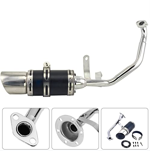 Exhaust System Scooter Carbon Fiber Design Short Performanc for GY6 125cc 150cc 152QMI 157QMJ 4 Stroke Chinese Scooter Moped Go Kart ATV