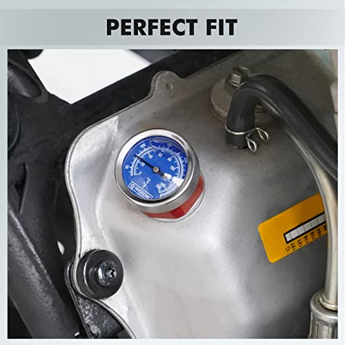 NICECNC Red Engine Oil Dipstick with Temperature Gauge Compatible with Yamaha Raptor 660R 2001-2005 Raptor 700 2006-2021 2022 2023, Raptor 700R 2006-2021 2022 2023 YFZ 450 2004-2013