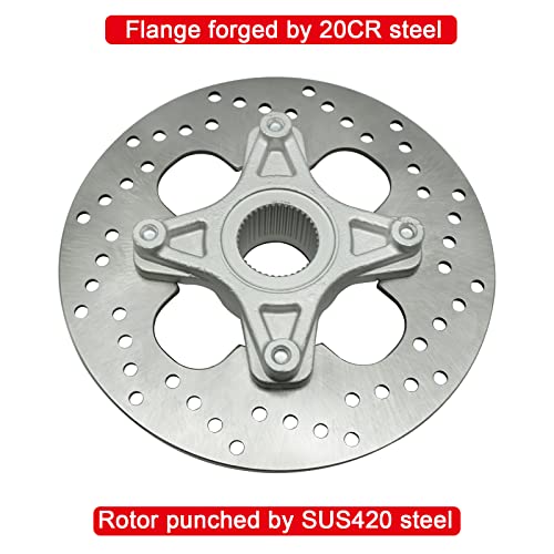 Rear Brake Rotor Disc with Flange Hub Assy for Honda TRX400 Sportrax TRX400EX 99-08 TRX400X 09-14, 43120-HN1-A20 43251-HN1-003
