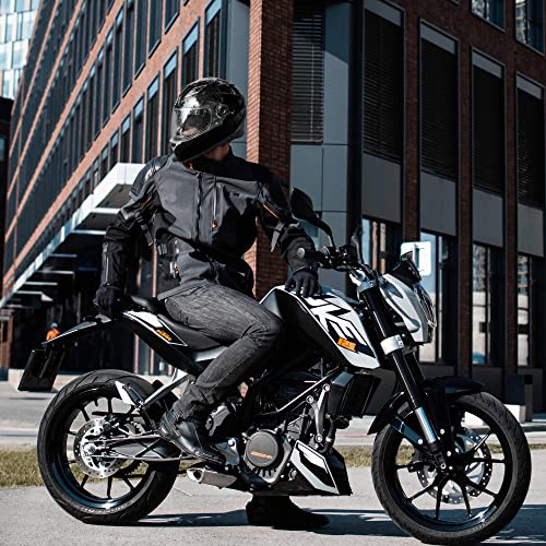 AHR Motorcycle Full Face Helmet Dual Visor Street Bike Lightweight DOT Approved Helmet Snowmobile Touring Sports for Adult RUN-F (Black, Large)