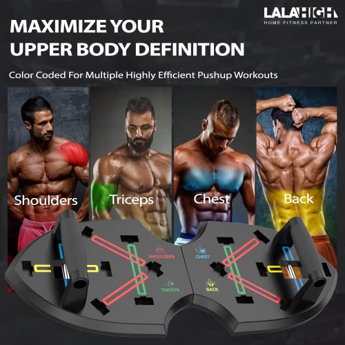 LALAHIGH Push Up Board, Upgraded 15 in 1 Push Up Bar, Premium ABS Pushup Stands w/ Drawstring Bag, Professional Pushup System for Chest, Tricep, Back, & Abs Workout, Portable Home Strength Training Equipment