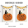 2Pcs Halloween Fall Thanksgiving Garden Flag, Trick or Treat Halloween Yard Flags Pumpkins Cat Turkey Harvest Fall Decorations for Home Yard Indoor Outdoor 12 x 18 Inch Double Sided
