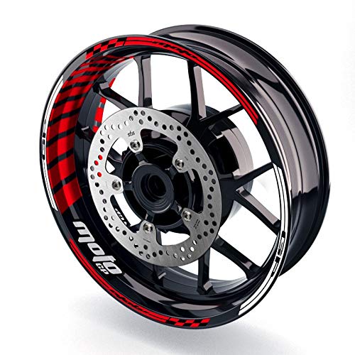 MC MOTOPARTS 17 inch Wheel Rim Stickers Stripe Decals AA02 Compatible with YZF R1 2019-2020 19 20 (RED)