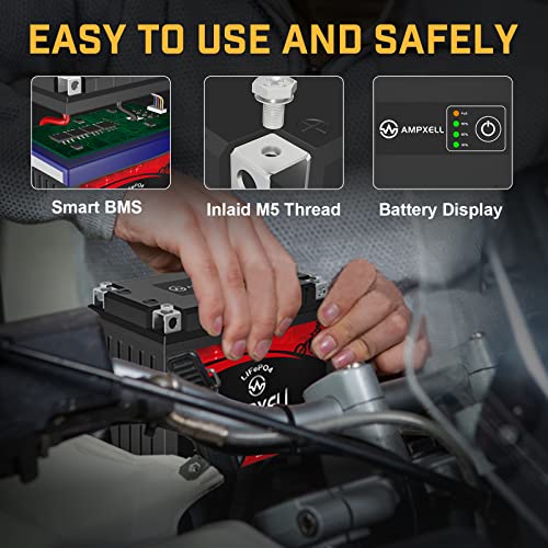 YTX4L-BS Lithium Motorcycle Battery 12V 2.5AH 150A with Smart BMS, Replacement Motorcycle, ATV, UTV, Scooter, 4 Wheeler Generator Battery and YTZ5S battery honda grom battery etc